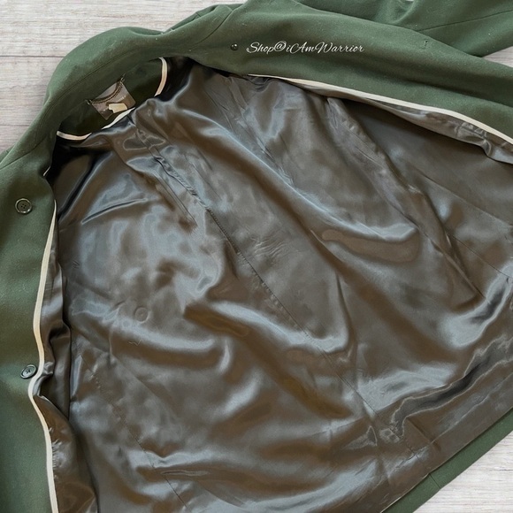 J.Crew dark avocado green wool/cashmere pleated cocoon coat shop@iamwarrior - Picture 8 of 10